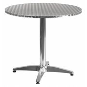 Flash Furniture Round Table, Round, Aluminum, 31.5", 31.5 W, 31.5 L, 27.5 H, Aluminum, Plastic, Stainless Steel Top TLH-052-3-GG