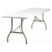 Flash Furniture Rectangle Folding Table, 30" W, 96" L, 29" H, Plastic Top, White RB-3096-GG