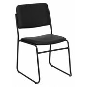 Flash Furniture Stack Chair, Sled Base, Black Vinyl XU-8700-BLK-B-VYL-30-GG
