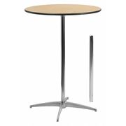 Flash Furniture Pub Table w/2 Columns, Round, 30", 30" W, 30" L, 42" H, Wood Top, Wood Grain XA-30-COTA-GG