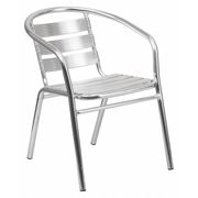 Flash Furniture Aluminum Restaurant Stack Chair, 22 W 24" L 29 H, Integrated, Aluminum, Metal, Plastic Seat TLH-1-GG