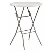 Flash Furniture Round Fold Bar Table, Plastic, Rnd, White, 32", 31.5" W, 31.5" L, 43.5" H, Plastic Top, White RB-32RB-BAR-GW-GG
