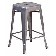 Flash Furniture Clear Backless Metal Stool, 24" XU-DG-TP0004-24-GG