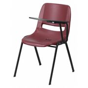 Flash Furniture Tablet Arm Chair, Left Hand Flip-Up, Burg, 21" W, 25.5" L, 32" H, Burgundy RUT-EO1-BY-LTAB-GG