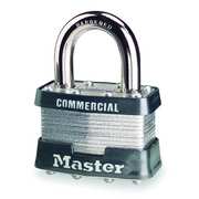 Master Lock Padlock, Keyed Alike, Standard Shackle, Rectangular Steel Body, Steel Shackle, 3/4 in W 1KA-2081