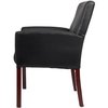 Boss Black Guest Chair, 26 1/2 in W 26-1/2" L 35-1/2" H, Fixed, Vinyl Seat B619