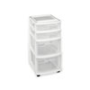 Homz Homz 4 Drawer Medium Cart with Casters, White Frame with Clear Drawers 05564WHEC.01