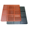 Rubber-Cal "Dura-Chef Interlock" Anti-Fatigue Matting - 5/8 in x 3 ft x 3 ft - Red Rubber Floor Mat 03_126_INT