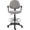 Boss Drafting Stool (B315-Gy) W/Footring And Adjustable Arms B1616-GY