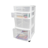 Homz Homz 4 Drawer Medium Cart with Casters, White Frame with Clear Drawers 05564WHEC.01