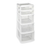 Homz Homz 5 Drawer Medium Tower, White Frame with Clear Drawers 05565WHEC.01