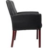 Boss Black Guest Chair, 26 1/2 in W 26-1/2" L 35-1/2" H, Fixed, Vinyl Seat B619
