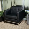 Office Star BlackArm Chair, 30 1/2"W28"L31"H, Fixed, LeatherSeat, Collection: Wall StreetSeries WST51A-B18