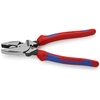 Knipex 9 1/4 in Linemans Plier High Leverage w/ Fish Tape Puller, Wire Crimper, Steel 09 12 240