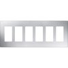 Lutron Designer Wall Plates, Number of Gangs: 6 Stainless Steel, Satin Finish, Stainless Steel CW-6-SS