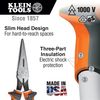 Klein Tools Long Nose Side Cutter Pliers 6-Inch Slim Insulated 203-6-EINS