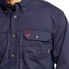Ariat FR Button Down Shirt, Navy, XL, Tall, Long 10019062