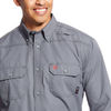 Ariat FR Button Down Shirt, Gray, L 10025429