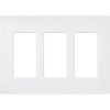 Lutron Designer Wall Plates, Number of Gangs: 3 Satin Finish, Snow SC-3-SW