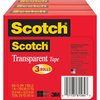 3M Transparent Tape, 1 x 2592 in., PK3 600-72-3PK