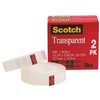 Scotch Trans Tape 600H2, Clear, 1/2"x36yd, PK48 600H2