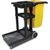 White Janitors Gray Cart with 25 Gallon Yello 6850