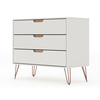 Manhattan Comfort Dresser, 3- Drawers, Off White/Nature 103GMC