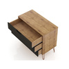 Manhattan Comfort Dresser, 3- Drawers, Nature/Textured Grey 103GMC