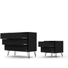 Manhattan Comfort Dresser/Nightstand, Drawers, Set of 2, Blac 104GMC