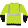 Glowear By Ergodyne Sweatshirt, Lime, Class 2, Black Front, 2XL 8293