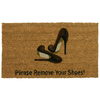 Rubber-Cal "Welcome & Please Remove Your Shoes" Decorative Welcome Mats, 18 x 30-Inch 10-106-046