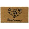 Rubber-Cal "Heart-Shaped Paws" Welcome Mat, 18 by 30-Inch 10-106-062P