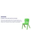 Flash Furniture Green Plastic Stackable School Chair with 12" Seat Height 10-YU-YCX-001-GREEN-GG