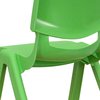 Flash Furniture Green Plastic Stackable School Chair with 12" Seat Height 10-YU-YCX-001-GREEN-GG