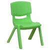 Flash Furniture Green Plastic Stackable School Chair with 10.5" Seat Height 10-YU-YCX-003-GREEN-GG