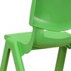 Flash Furniture Green Plastic Stackable School Chair with 10.5" Seat Height 10-YU-YCX-003-GREEN-GG