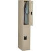 Tennsco Wardrobe Locker, 12 in W, 18 in D, 72 in H, (1) Wide, (2) Openings, Sand DTS-121836-ASD