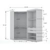 Manhattan Comfort Sectional Corner Wardrobe Closet, Drawers 117GMC