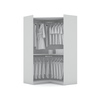 Manhattan Comfort Sectional Corner Wardrobe Closet, Drawers 117GMC