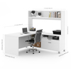 Bestar Pro-Linea L-Desk With Open Hutch, White 120886-17