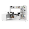 Bestar Pro-Linea L-Desk With Bookcase, White 120896-17