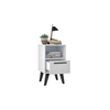 Manhattan Comfort Amsterdam Nightstand 1.0 with 1 Shelf in White 146AMC205