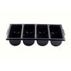 Tablecraft Cutlery Bin, 21.6"X12"X3.75", Hdpe, Blk 1524B