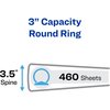 Avery Round Ring Binder, 3", White, 460 Sheet Cap 05741