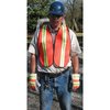 Mcr Safety Vest, OR, Polyester Mesh, 2" Stripes V201R