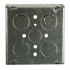 Raco Electrical Box, 21 cu in, Square Box, 2 Gang, Steel, Square 181