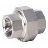 Zoro Select 304 Stainless Steel Union, 3/4 in x 3/4 in Fitting Pipe Size, Female NPT x Female NPT, Class 150 600U111N034