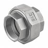 Zoro Select 304 Stainless Steel Union, 3/4 in x 3/4 in Fitting Pipe Size, Female NPT x Female NPT, Class 150 600U111N034