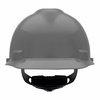 Msa Safety Front Brim Hard Hat, V-Gard, Slotted Cap, Type 1, Class E, Fas-Trac Ratchet Suspension, Gray 475364