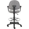 Boss Drafting Stool (B315-Gy) W/Footring And Adjustable Arms B1616-GY